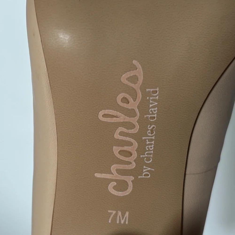 Charles David Beige Pointed-Toe Leather Heels - Picture 8 of 8